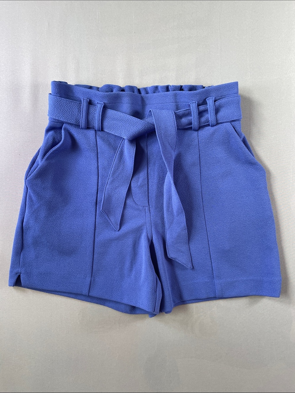 Maurices High-Waist Paper Bag Waist Tie-Belt Shorts in Periwinkle Small